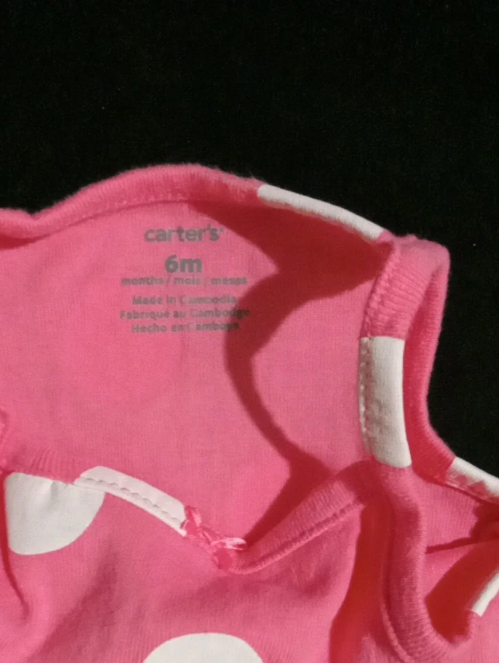 Carter's Pink and White Polka Dot Sleeveless Bodysuit